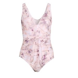 5/25 NWT Time & Tru Belted One Piece Swimsuit